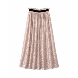 Sandro Ferrone Roma Rose Champagne Metallic Floral Lace Cutout Overlay Skirt